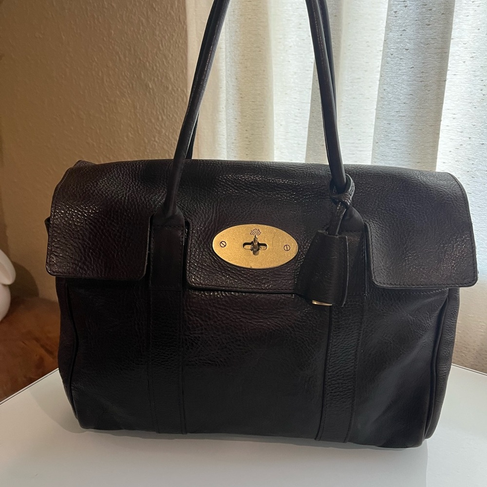 Mulberry Dark Brown Leather Bayswater Satchel with Gold Turnlock - Picture 9 of 16